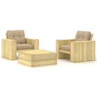 Loungeset met kussens geïmpregneerd grenenhout Beige