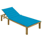 Ligbed grenenhout blauw kussen