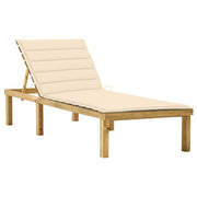 Ligbed grenenhout crème kussen 200x70x77 cm