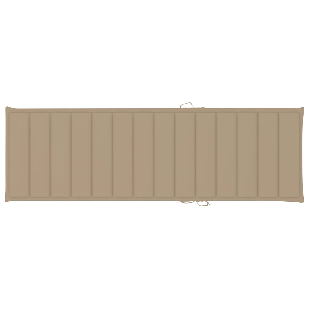 Ligbed met beige kussen geïmpregneerd grenenhout