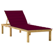 Ligbed grenenhout wijnrood kussen 200x70x77 cm