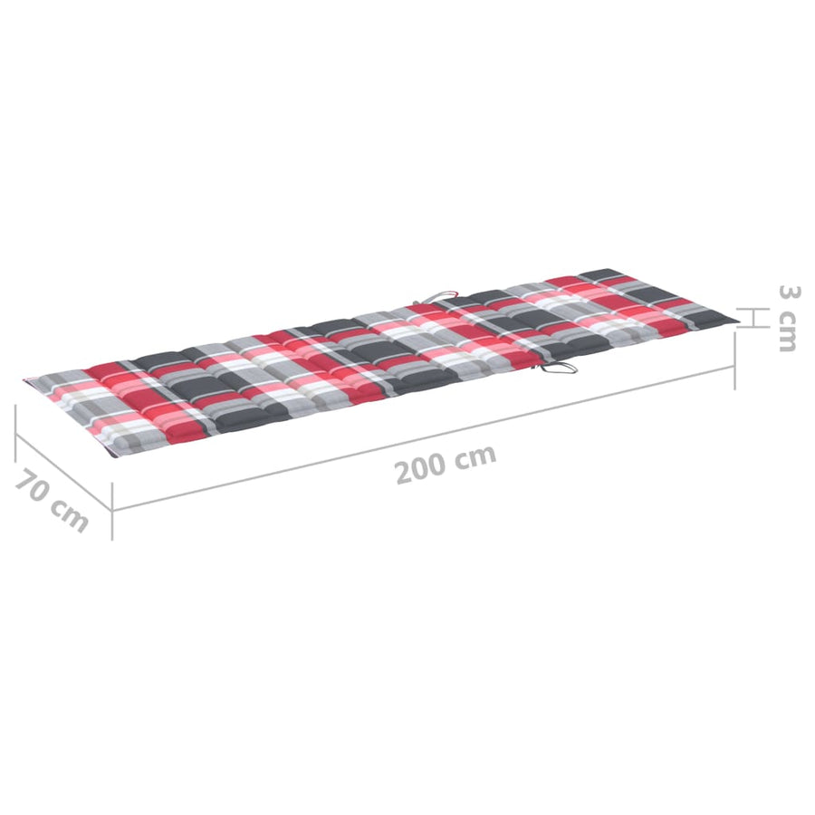 Ligbed Met Tafeltje En Kussen Geïmpregneerd Grenenhout Rood ruitpatroon
