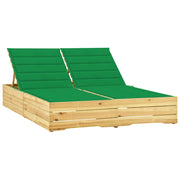 Ligbed tweepersoons grenenhout groen