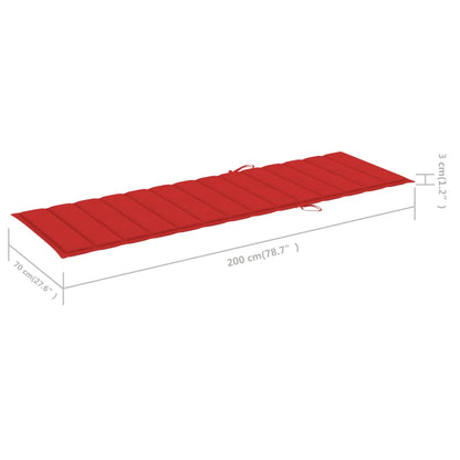 Ligbed Tweepersoons Met Rode Kussens Geïmpregneerd Grenenhout Rood