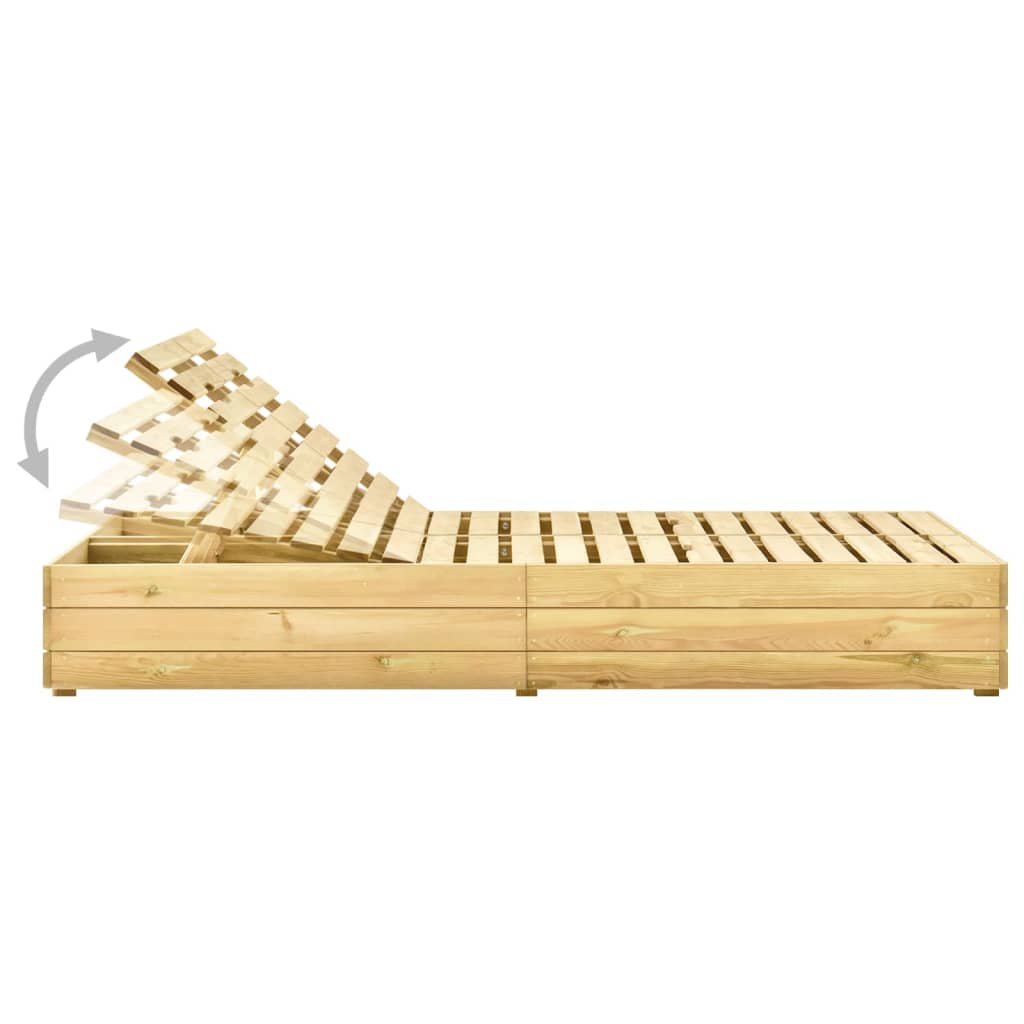 Ligbed Tweepersoons Met E Kussens Grenenhout koningsblauw