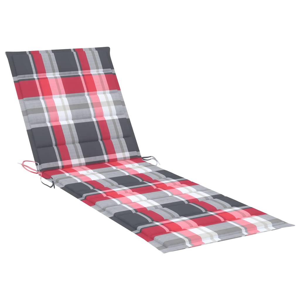 Ligbed Tweepersoons Met Kussens Geïmpregneerd Grenenhout Rood ruitpatroon