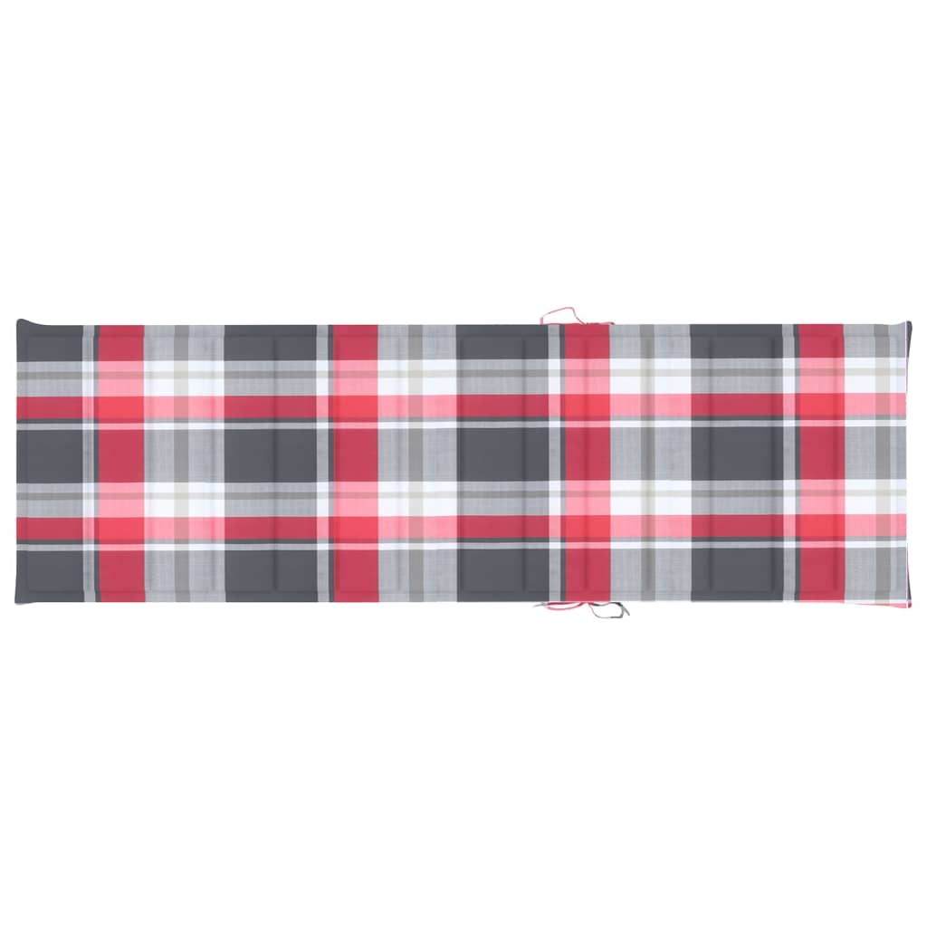 Ligbed Tweepersoons Met Kussens Geïmpregneerd Grenenhout Rood ruitpatroon