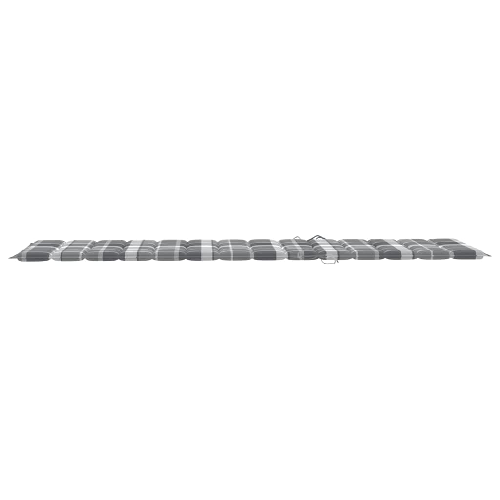 Ligbed Tweepersoons Met Kussens Geïmpregneerd Grenenhout Grijs ruitpatroon