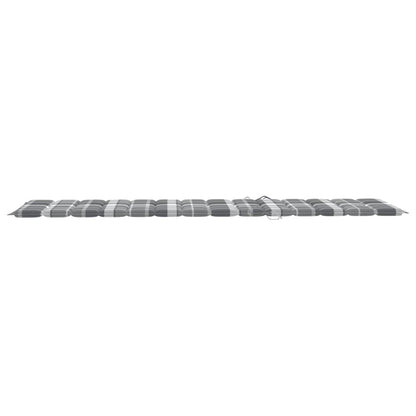 Ligbed Tweepersoons Met Kussens Geïmpregneerd Grenenhout Grijs ruitpatroon