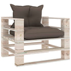 Tuinbank Met Kussens Pallet Grenenhout Taupe Fauteuil