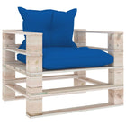 Tuinbank Met E Kussens Pallet Grenenhout koningsblauw Fauteuil