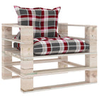 Tuinbank Met Rood Geruite Kussens Pallet Grenenhout Rood ruitpatroon Fauteuil