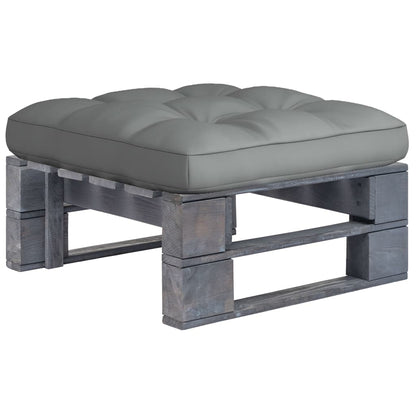 Tuinhocker Pallet Geïmpregneerd Grenenhout Grijs Voetensteun