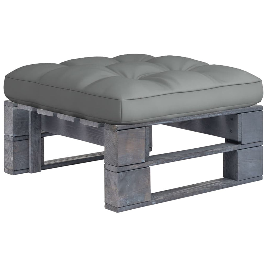 Tuinhocker Pallet Geïmpregneerd Grenenhout Grijs Voetensteun