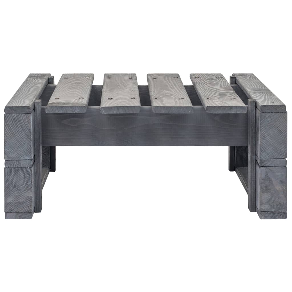 Tuinhocker Pallet Geïmpregneerd Grenenhout Grijs Voetensteun