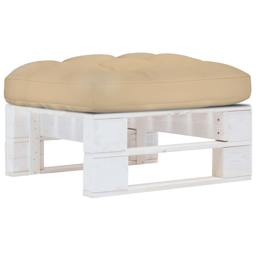 Tuinhocker pallet geïmpregneerd grenenhout wit 1 Wit
