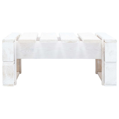 Tuinhocker Pallet Geïmpregneerd Grenenhout Wit 1 Bladpatroon Voetensteun