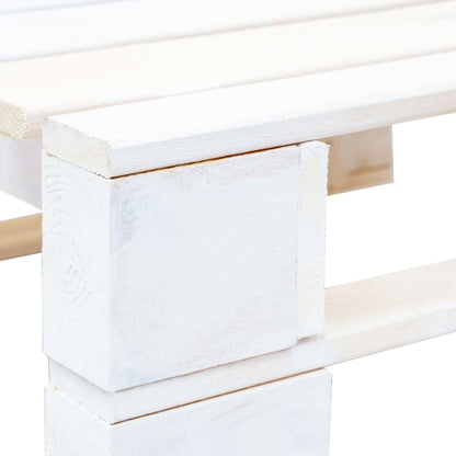 Tuinhocker Pallet Geïmpregneerd Grenenhout Wit 1 Bladpatroon Voetensteun