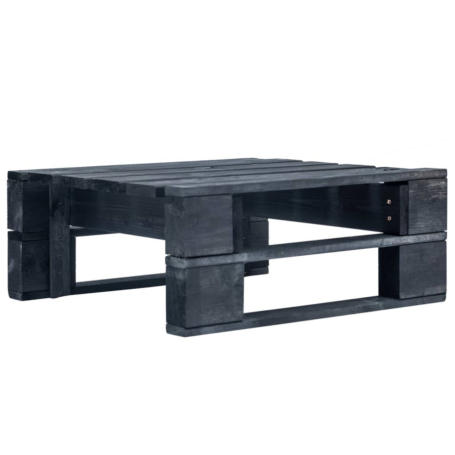 Tuinhocker Pallet Zwart Geïmpregneerd Grenenhout 1 Bladpatroon Voetensteun