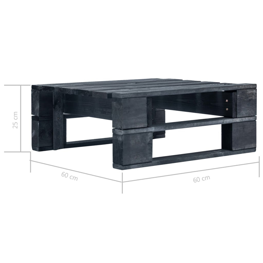 Tuinhocker Pallet Zwart Geïmpregneerd Grenenhout 1 Bladpatroon Voetensteun