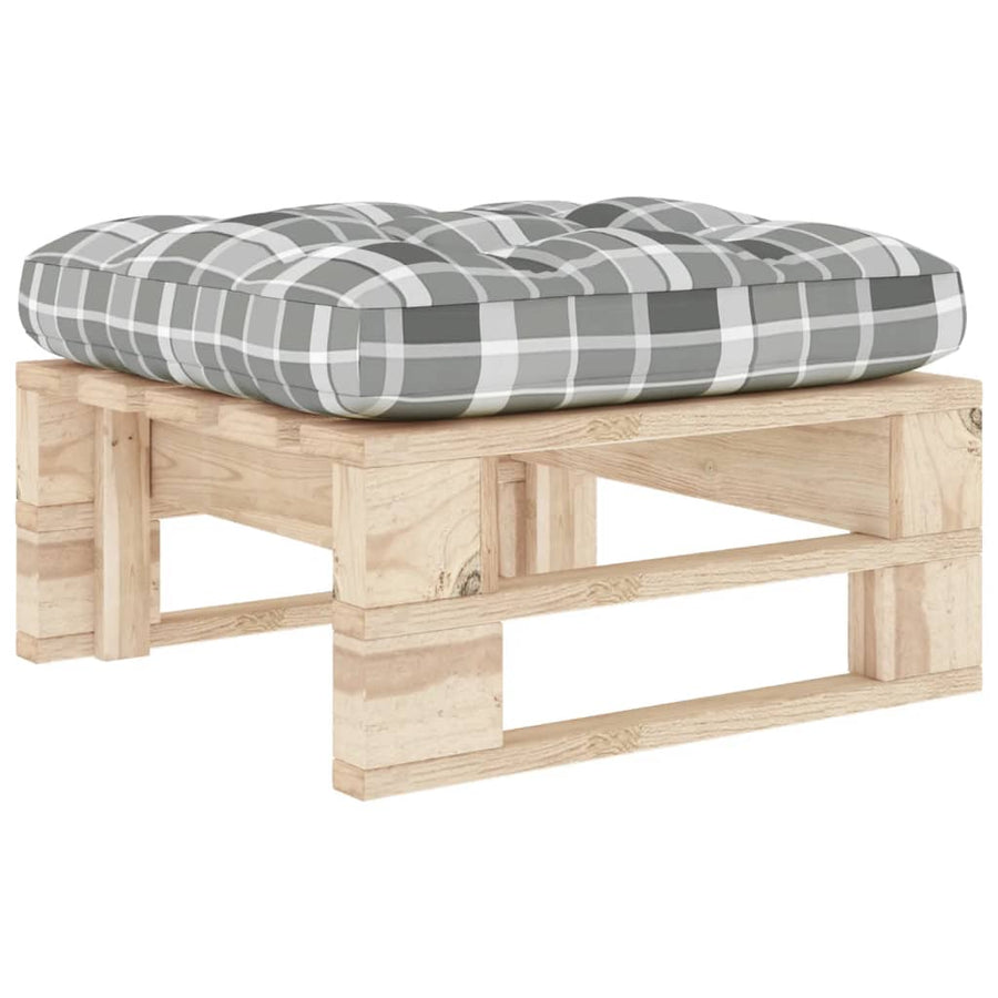 Tuinhocker Pallet Geïmpregneerd Grenenhout Grijs Ruitpatroon 1 Bruin