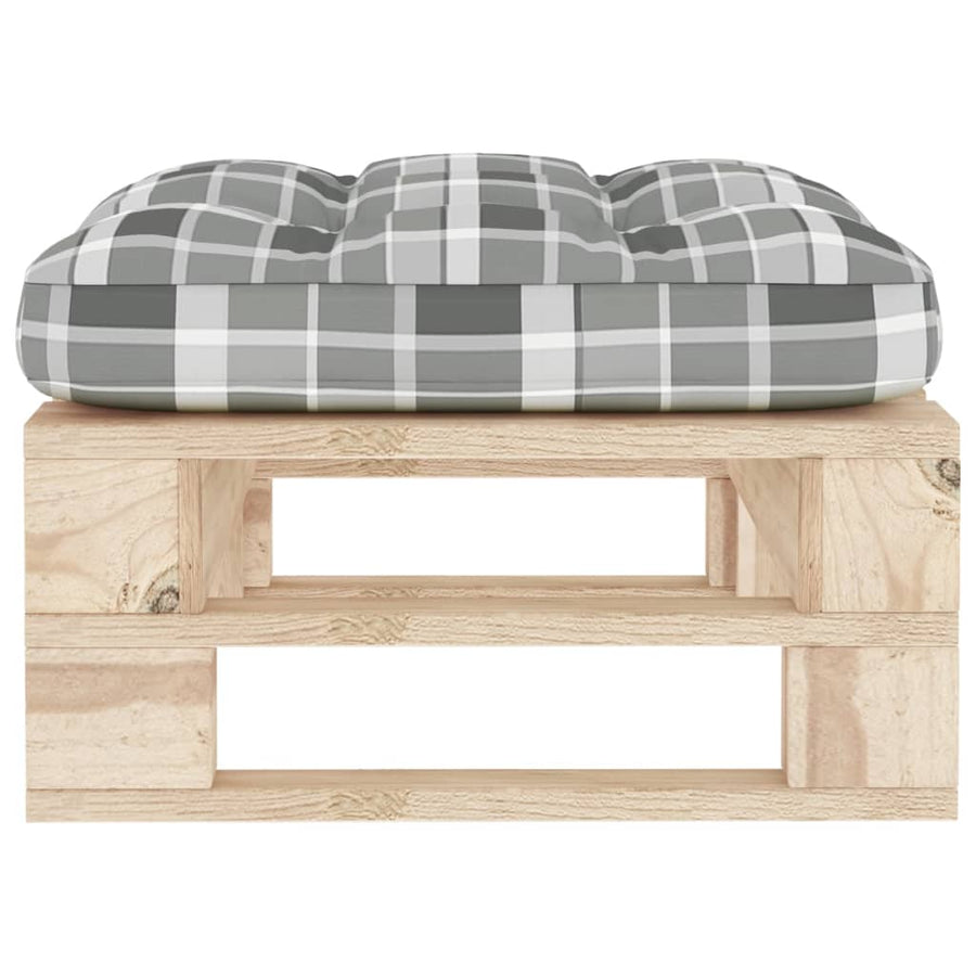 Tuinhocker Pallet Geïmpregneerd Grenenhout Grijs Ruitpatroon 1 Bruin