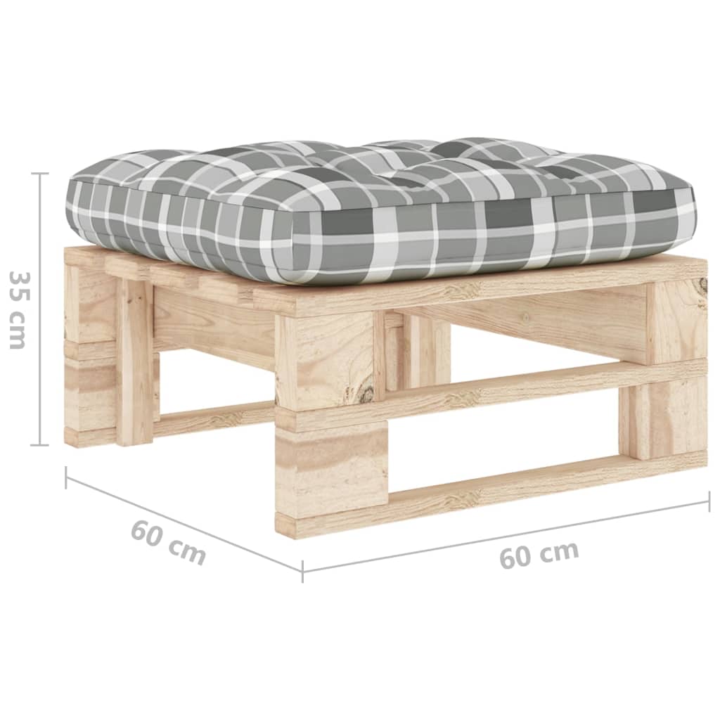 Tuinhocker Pallet Geïmpregneerd Grenenhout Grijs Ruitpatroon 1 Bruin