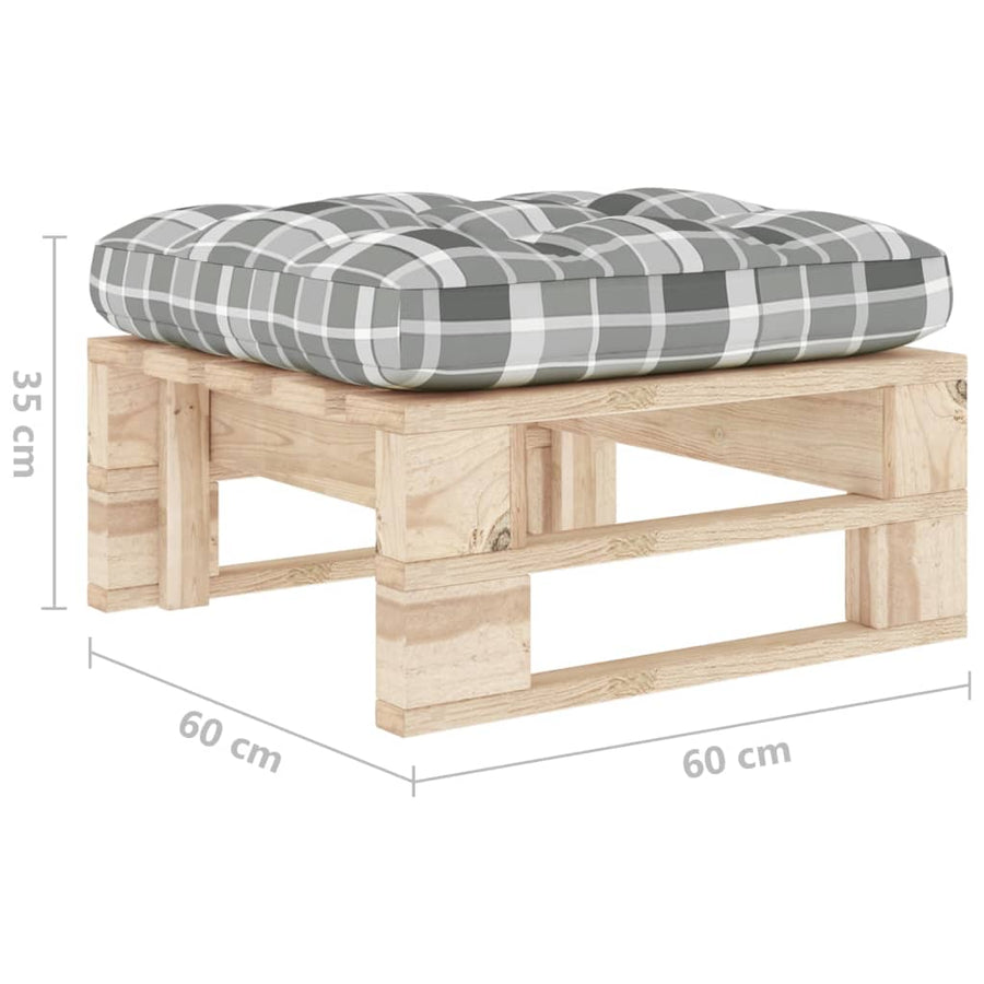 Tuinhocker Pallet Geïmpregneerd Grenenhout Grijs Ruitpatroon 1 Bruin