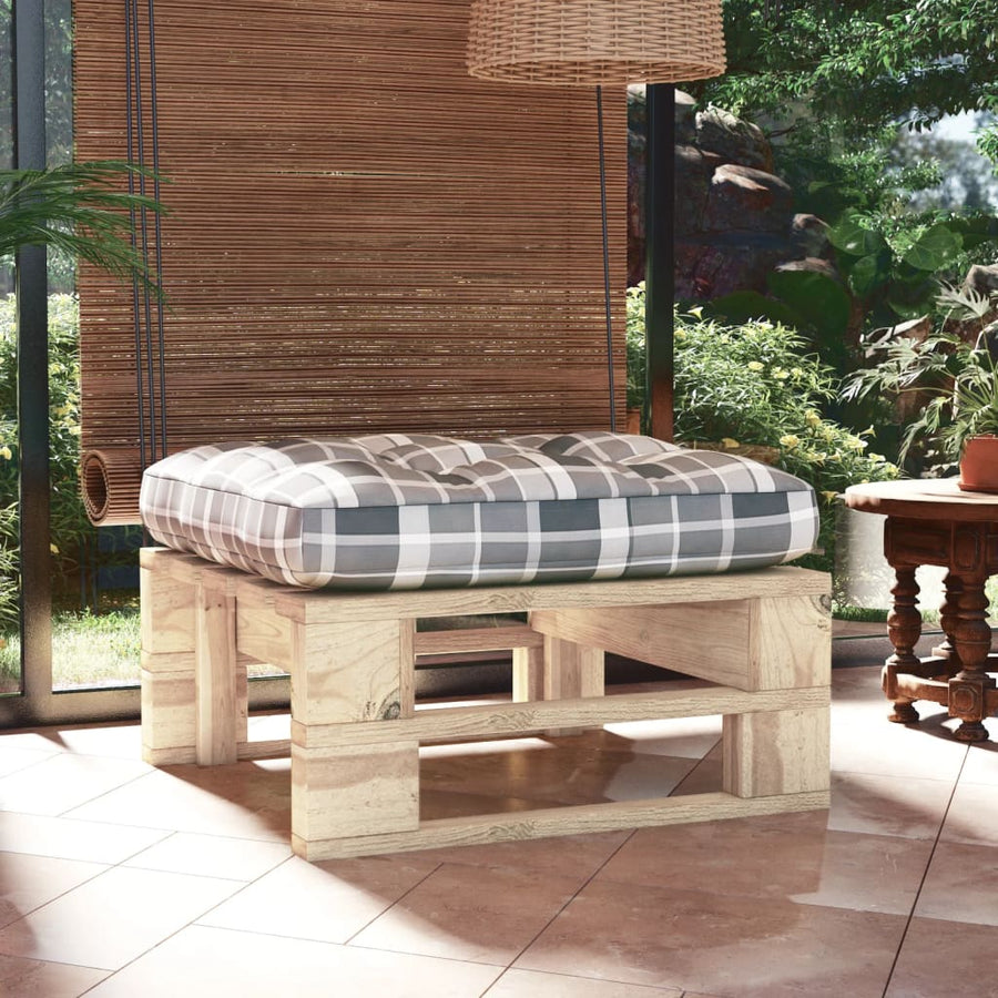 Tuinhocker Pallet Geïmpregneerd Grenenhout Grijs Ruitpatroon 1 Bruin