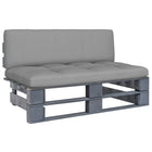 Garden middle bench pallet impregnated pine wood grey