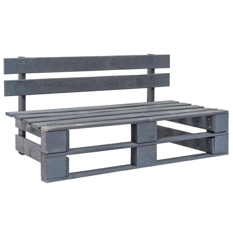 Tuinmiddenbank pallet geïmpregneerd grenenhout grijs