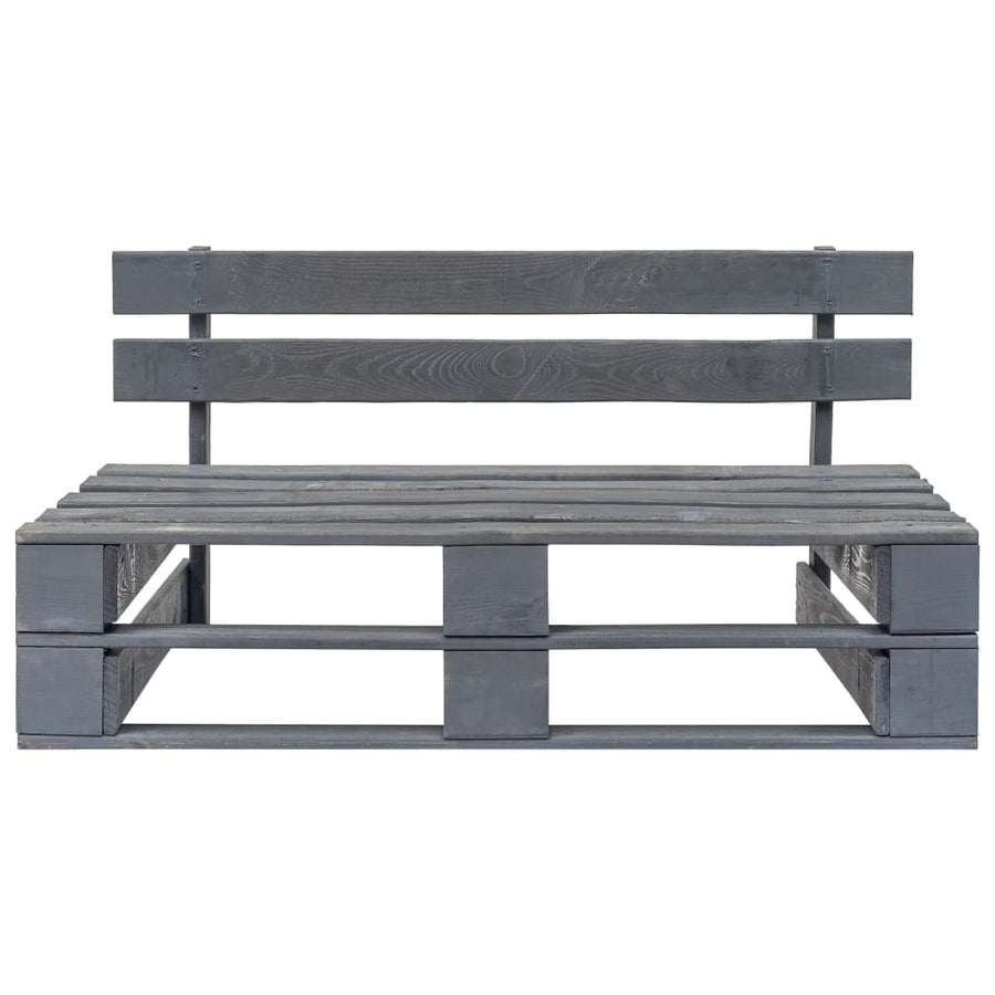 Tuinmiddenbank pallet geïmpregneerd grenenhout grijs