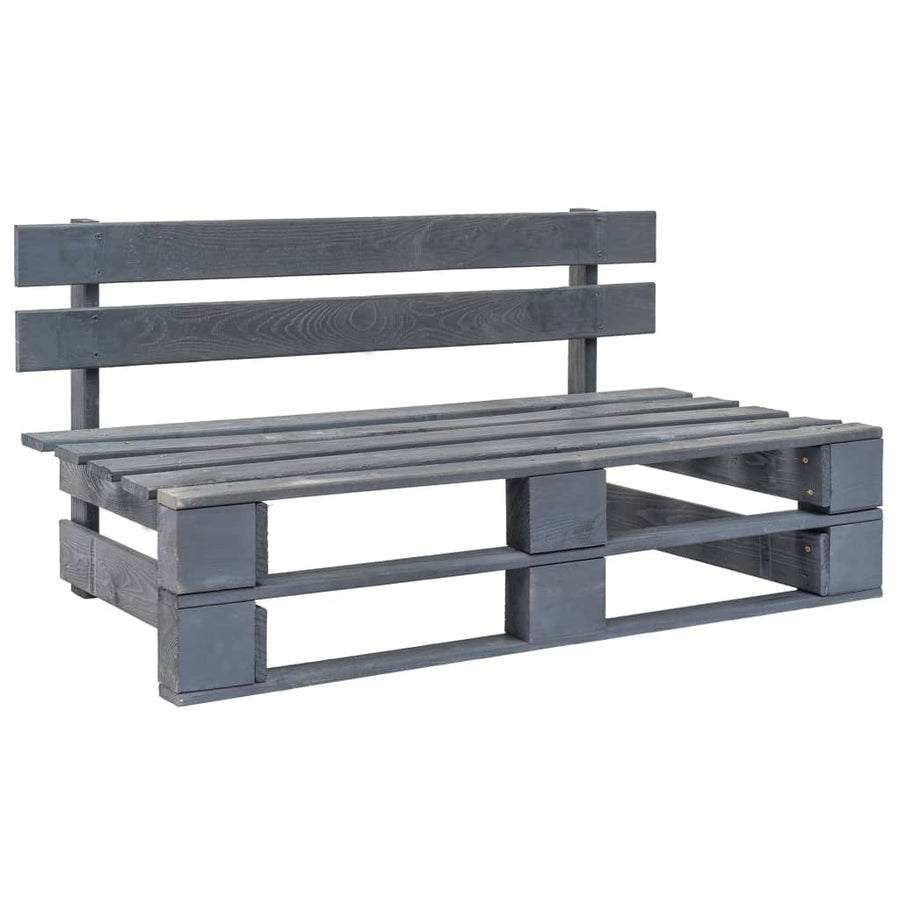 Tuinmiddenbank pallet geïmpregneerd grenenhout grijs 1 Grijs