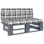 Garden middle bench pallet impregnated pine wood grey