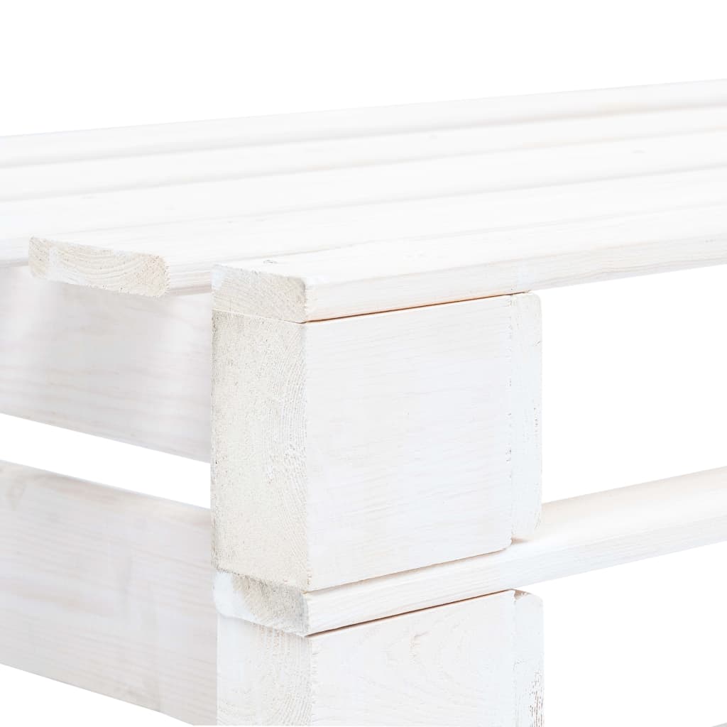 Tuinmiddenbank pallet geïmpregneerd grenenhout wit Wit Middenbank