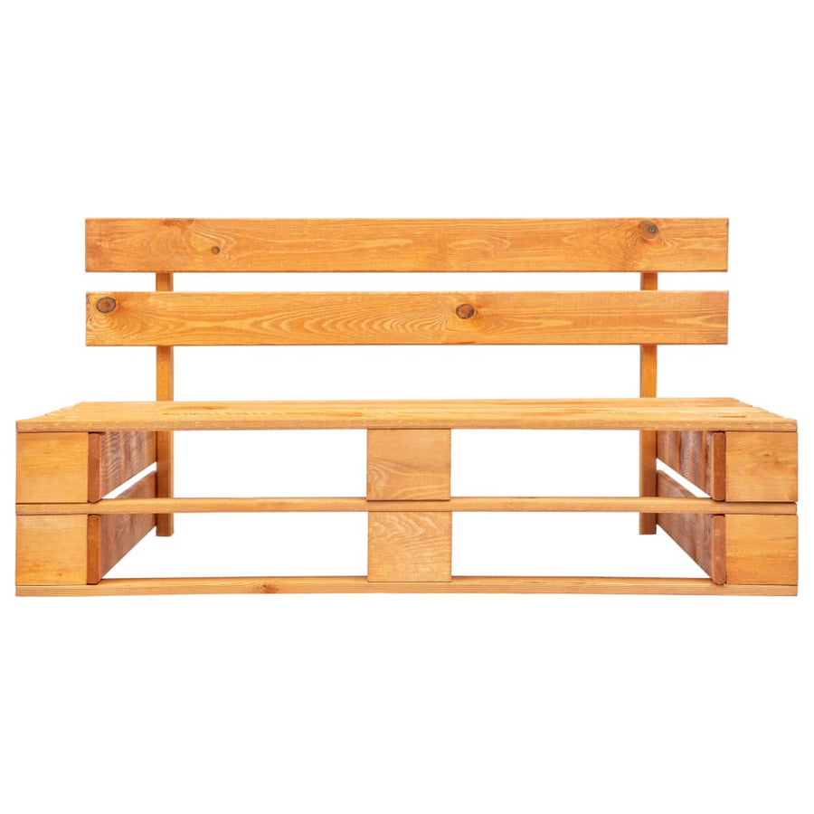 Tuinmiddenbank pallet honingbruin geïmpregneerd grenenhout Honingbruin Middenbank