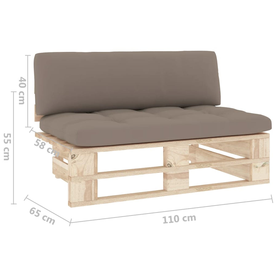 Tuinmiddenbank Pallet Geïmpregneerd Grenenhout Taupe 1 Bruin