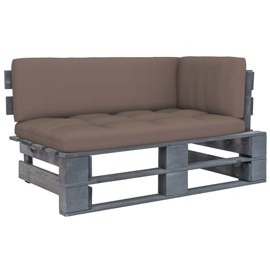 Tuinhoekbank Pallet Geïmpregneerd Grenenhout Taupe 1 Grijs