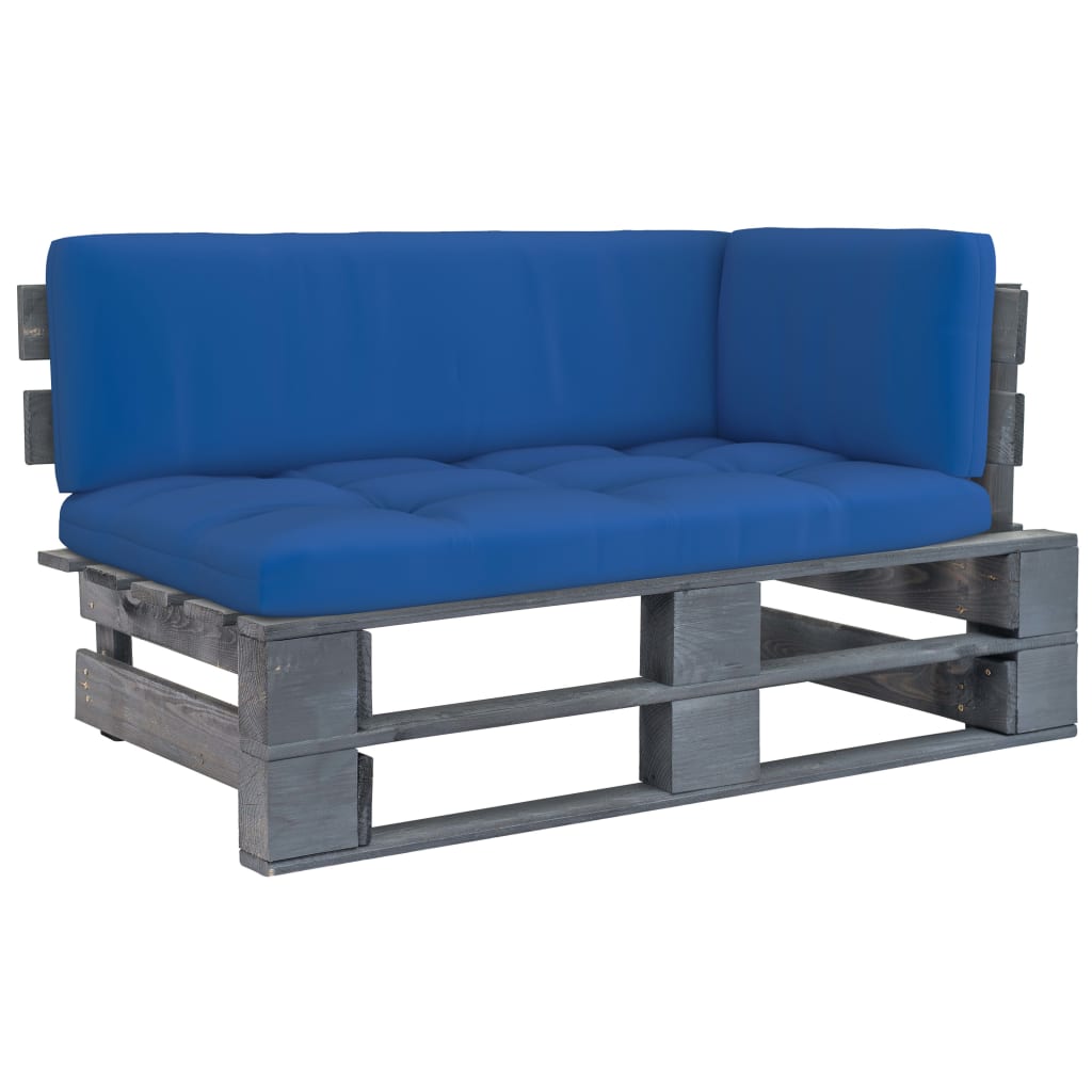 Tuinhoekbank pallet geïmpregneerd grenenhout grijs