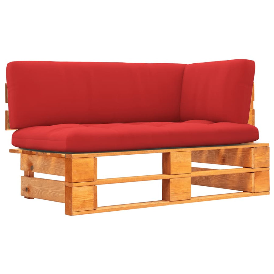Tuinhoekbank Pallet Geïmpregneerd Grenenhout Rood 1