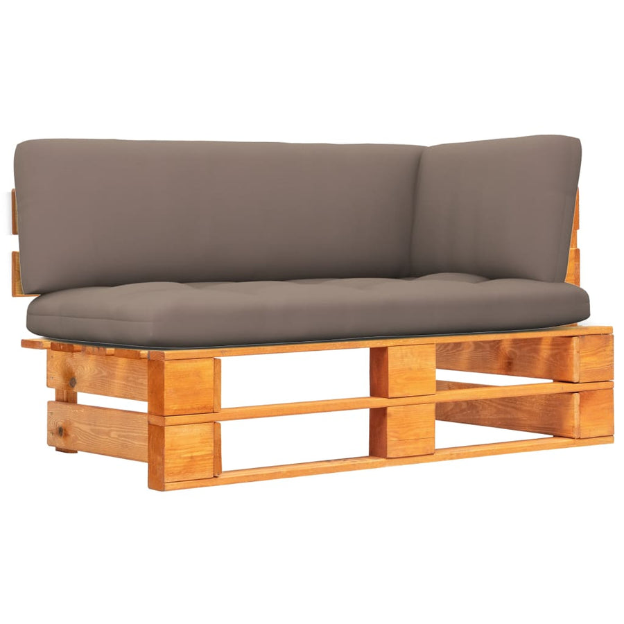 Tuinhoekbank Pallet Geïmpregneerd Grenenhout Taupe 1 Honingbruin