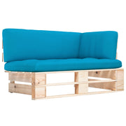 Garden Corner Sofa Pallet Impregnated Pine Blue 1