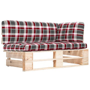 Tuinhoekbank geïmpregneerd grenenhout rood ruitpatroon