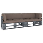 Tuinset pallet met kussens geïmpregneerd grenenhout taupe