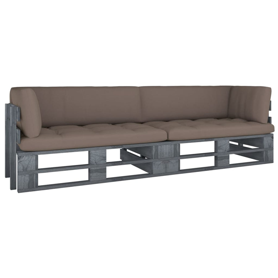 Pallet Met Kussens Geïmpregneerd Grenenhout Taupe 1
