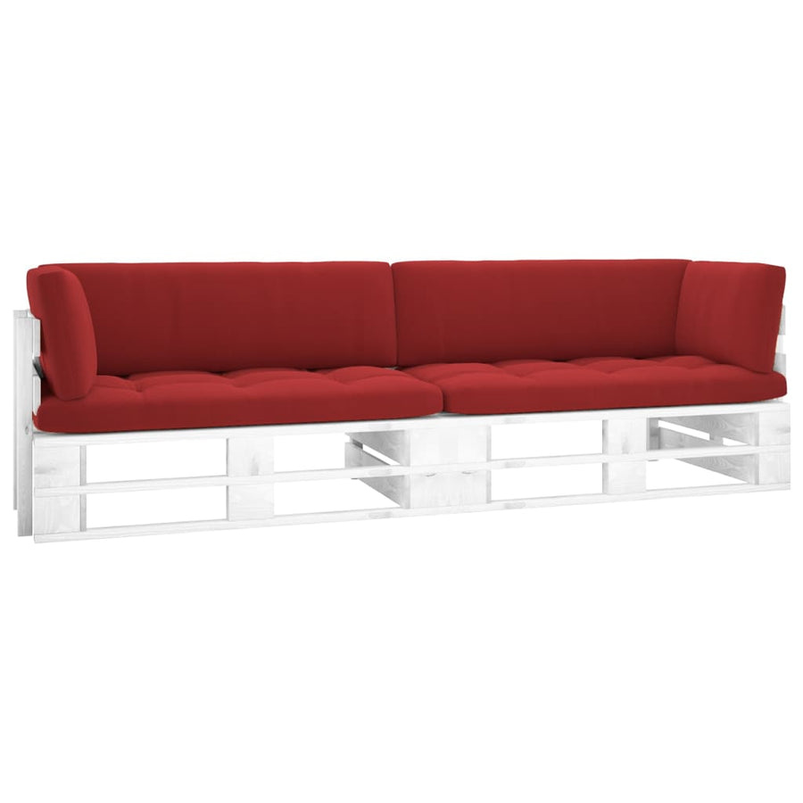Pallet Met Kussens Geïmpregneerd Grenenhout Rood 1