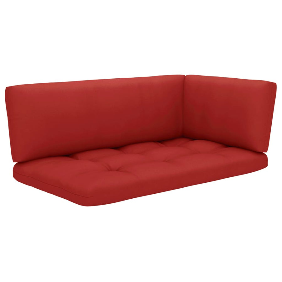 Pallet Met Kussens Geïmpregneerd Grenenhout Rood 1
