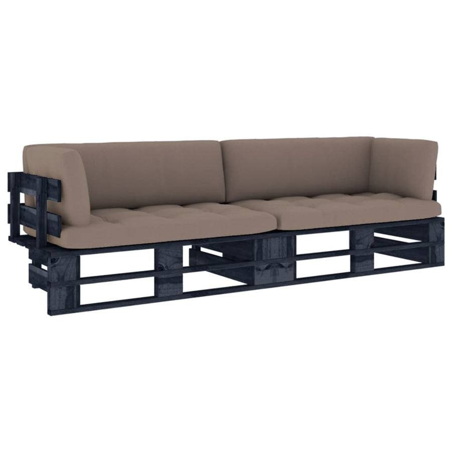 Pallet Met Kussens Geïmpregneerd Grenenhout Taupe 1