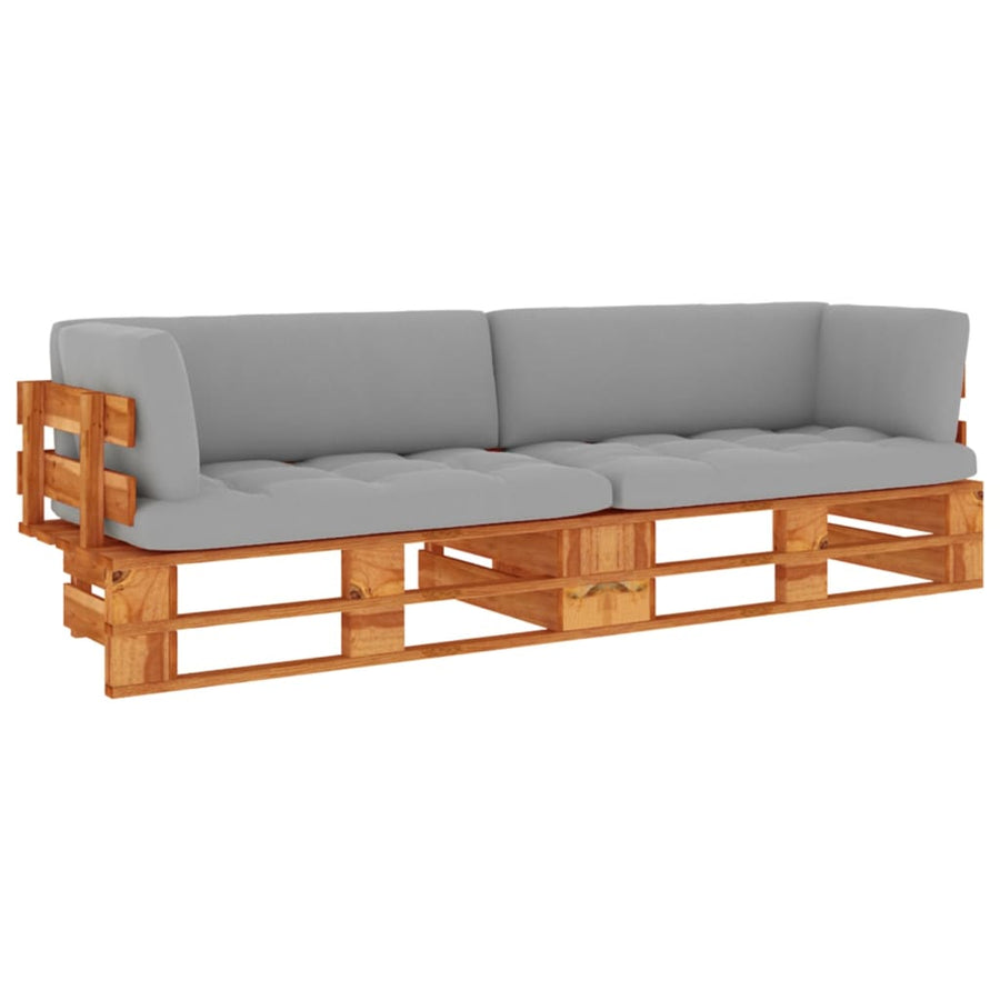 Pallet Met Kussens Geïmpregneerd Hout Grijs 1