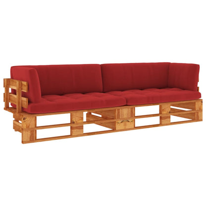 Pallet Met Kussens Geïmpregneerd Hout Rood 1